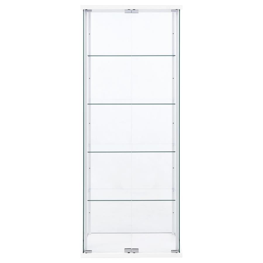 Delphinium 4-Shelf Clear Glass Curio Display Cabinet White