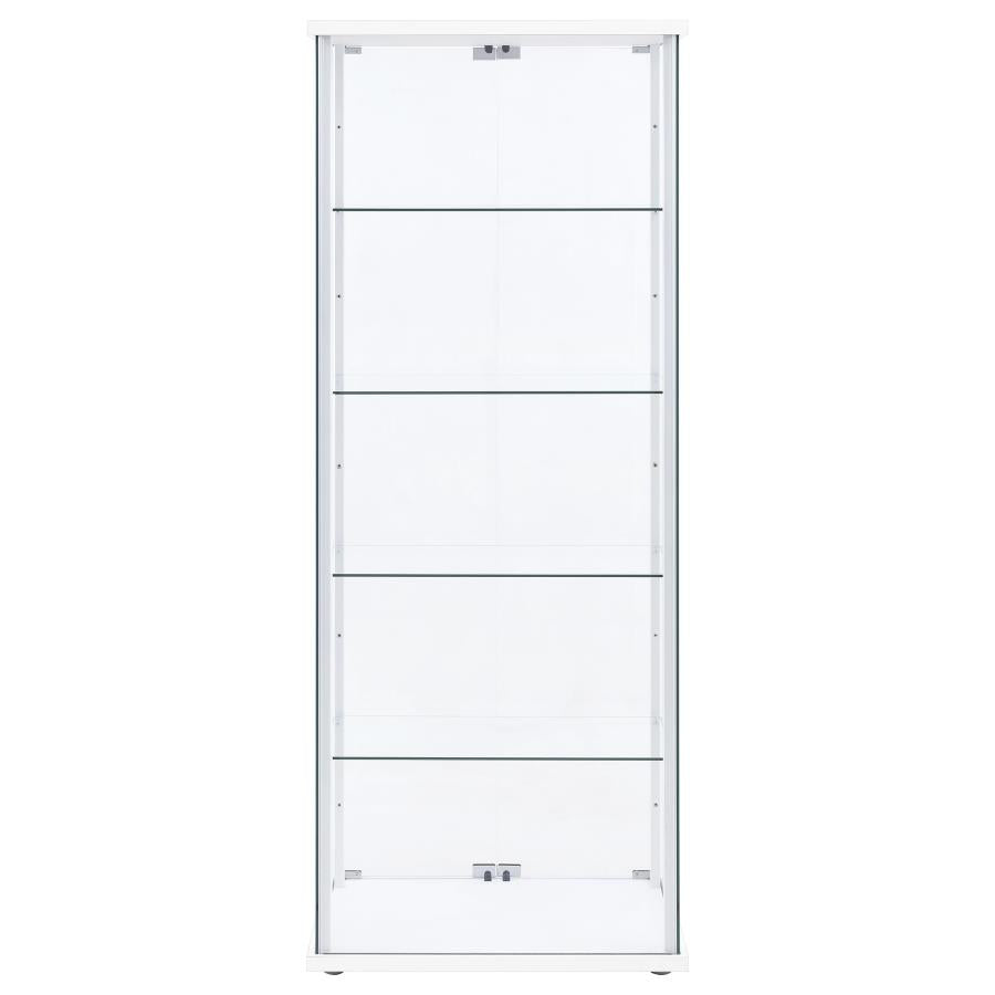 Delphinium 4-Shelf Clear Glass Curio Display Cabinet White