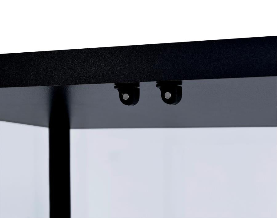 Delphinium 4-Shelf Clear Glass Curio Display Cabinet Black