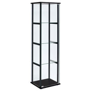 Cyclamen 4-tier Clear Glass Curio Display Cabinet Black