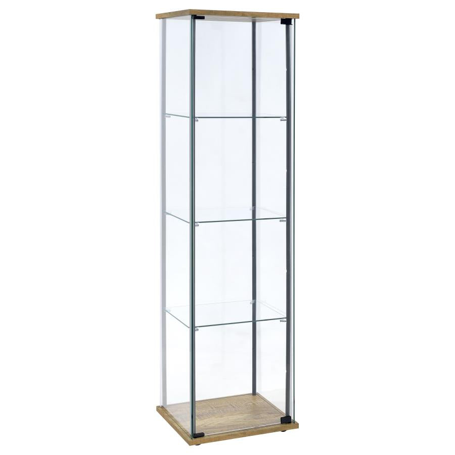Bellatrix 3-shelf Clear Glass Curio Cabinet Mango
