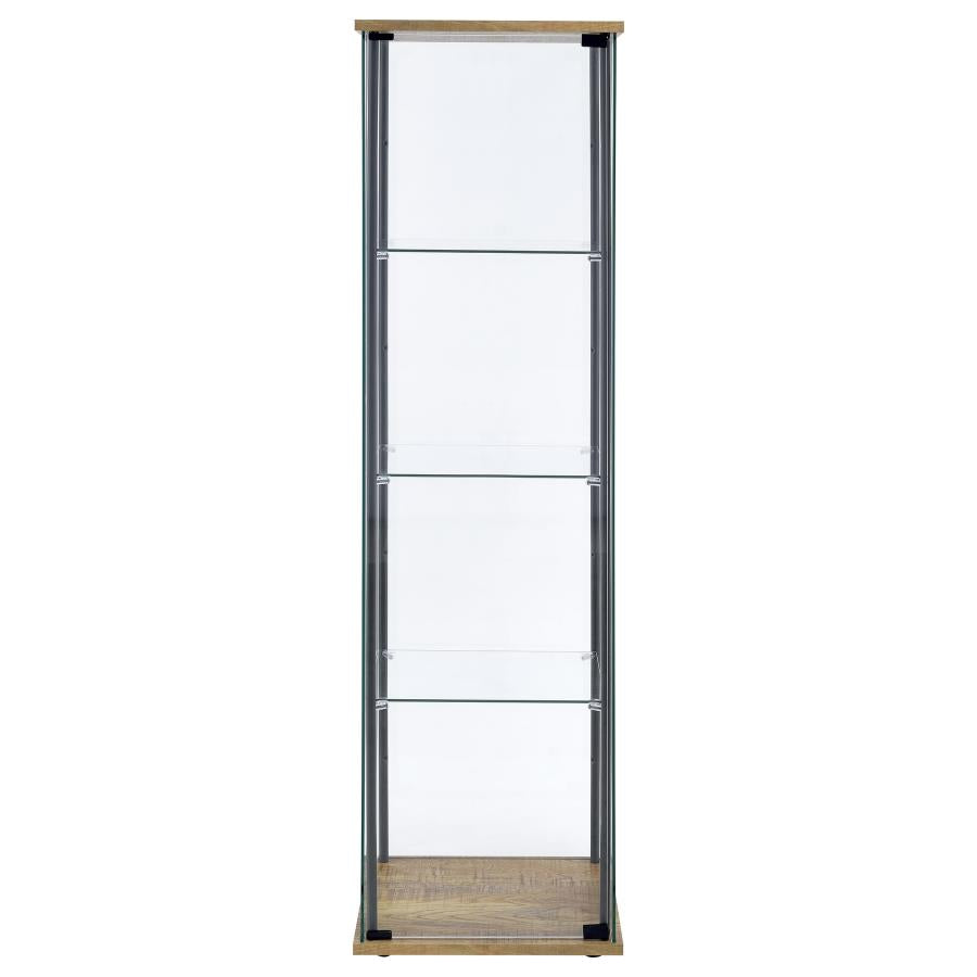 Bellatrix 3-shelf Clear Glass Curio Cabinet Mango