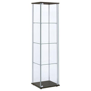 Bellatrix 3-shelf Clear Glass Curio Cabinet Cappuccino