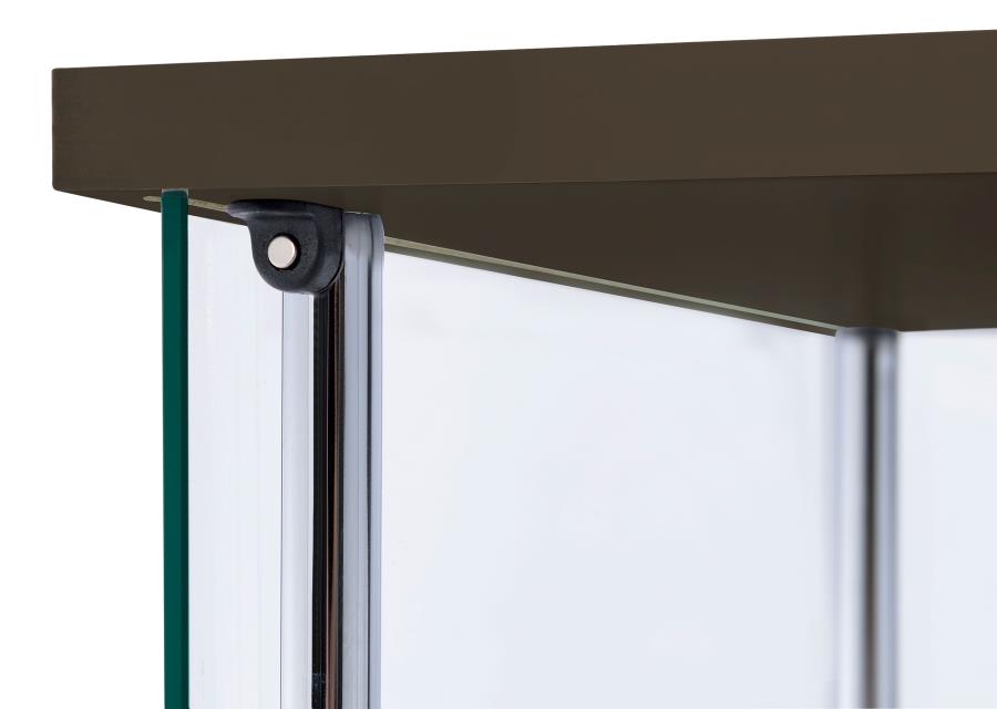 Bellatrix 3-shelf Clear Glass Curio Cabinet Cappuccino
