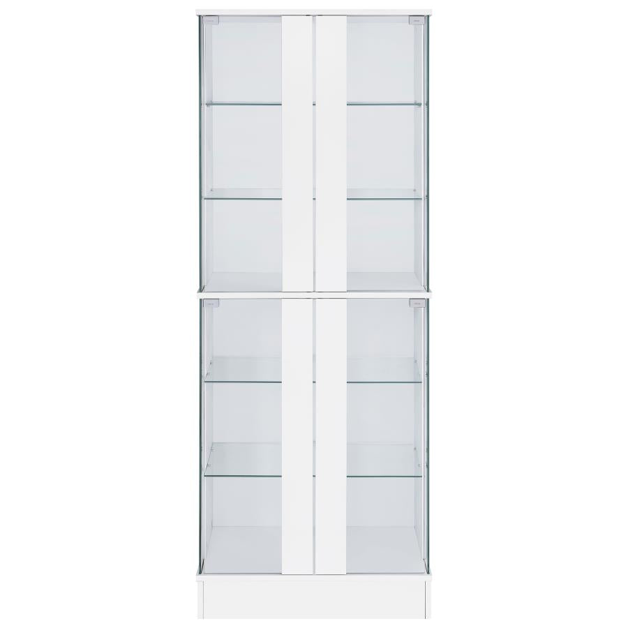 Cabra 4-door LED Curio Display Cabinet White High Gloss