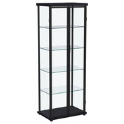 Carrillo 4-shelf Display Curio Cabinet with LED Lighting Black