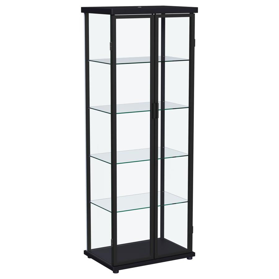 Carrillo 4-shelf Display Curio Cabinet with LED Lighting Black