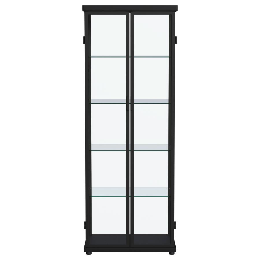 Carrillo 4-shelf Display Curio Cabinet with LED Lighting Black