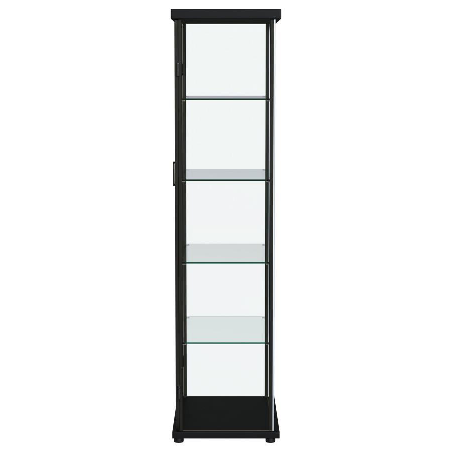 Carrillo LED 4-Shelf Glass Curio Display Cabinet Black