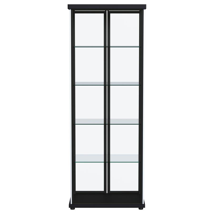 Aero 4-shelf Display Curio Cabinet with LED Lighting Black