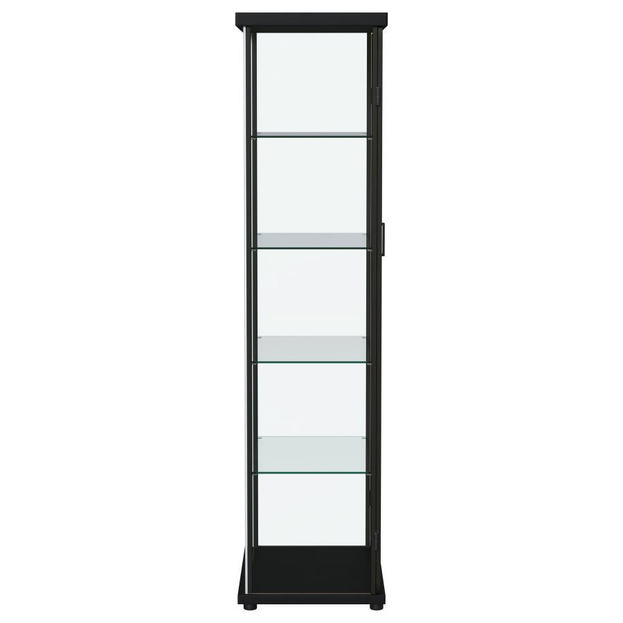 Carrillo 4-shelf Display Curio Cabinet with LED Lighting Black