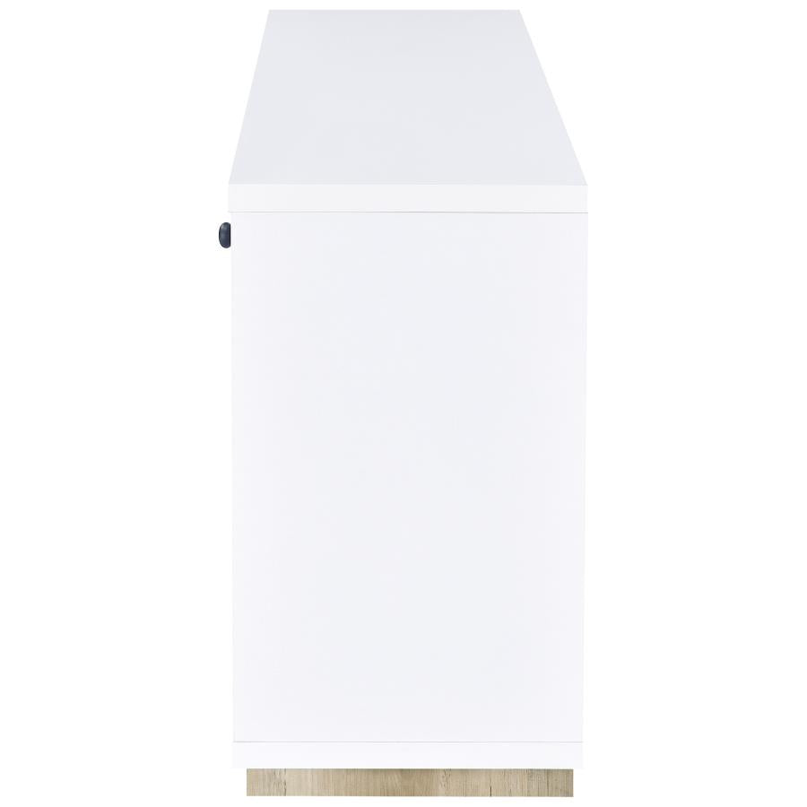 Dalton 2-door Storage Cabinet White and Distressed Pine