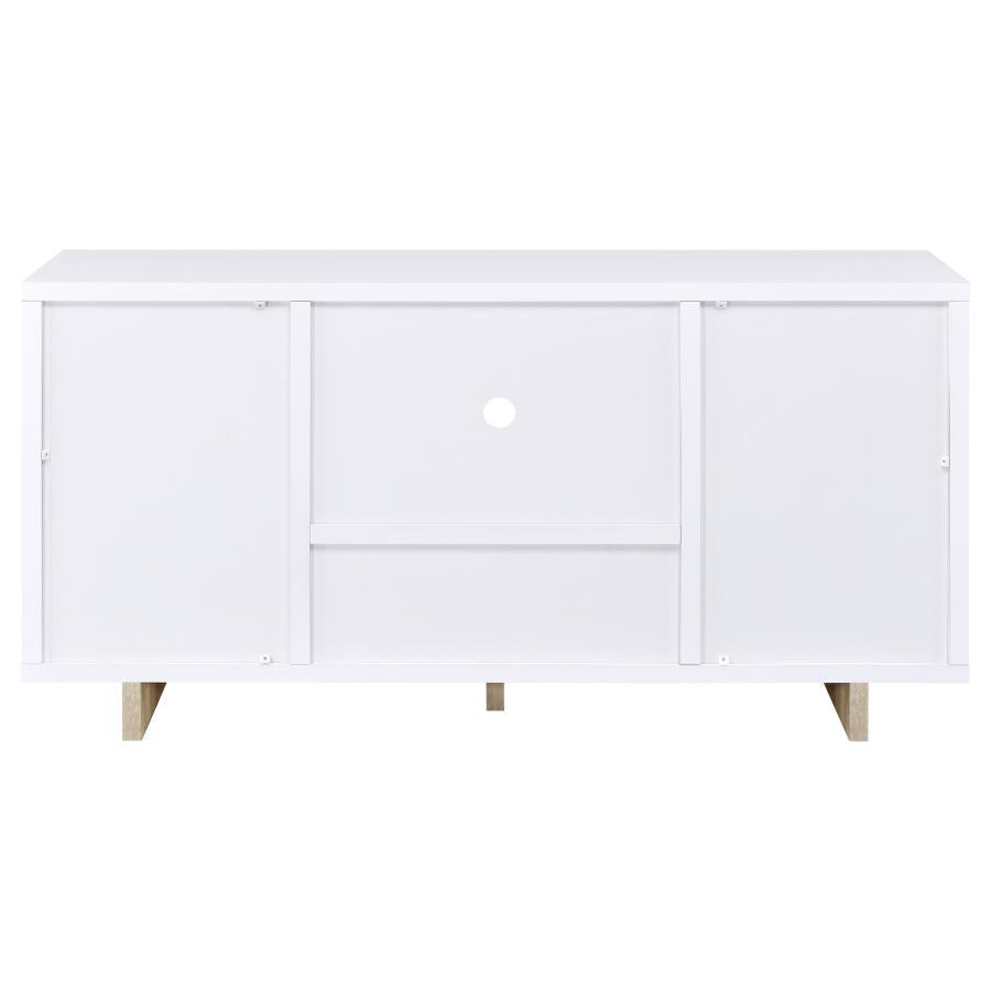 Dalton 2-door Storage Cabinet White and Distressed Pine