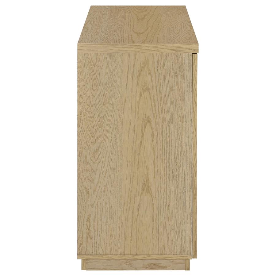Tilbury 2-door Glass Front Accent Display Cabinet Light Oak
