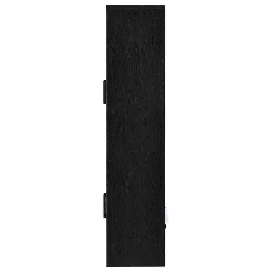 Riva 4-door Tall Accent Display Cabinet LED Lighting Black