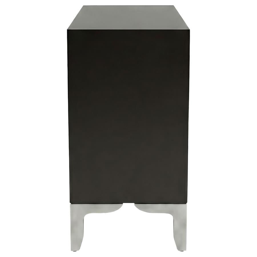 Forbes 2-door Bone Inlay Mosaic Accent Storage Cabinet Black