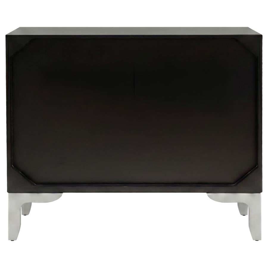 Forbes 2-door Bone Inlay Mosaic Accent Storage Cabinet Black