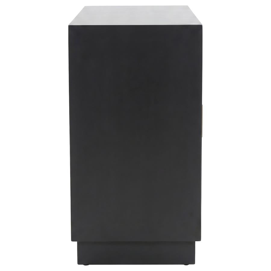 Kerrick 2-door Bone Inlay Accent Cabinet Beige and Black