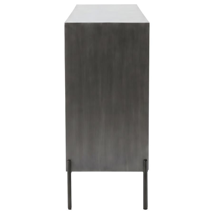Krause 3-door Bone Inlay Accent Cabinet Grey and Black