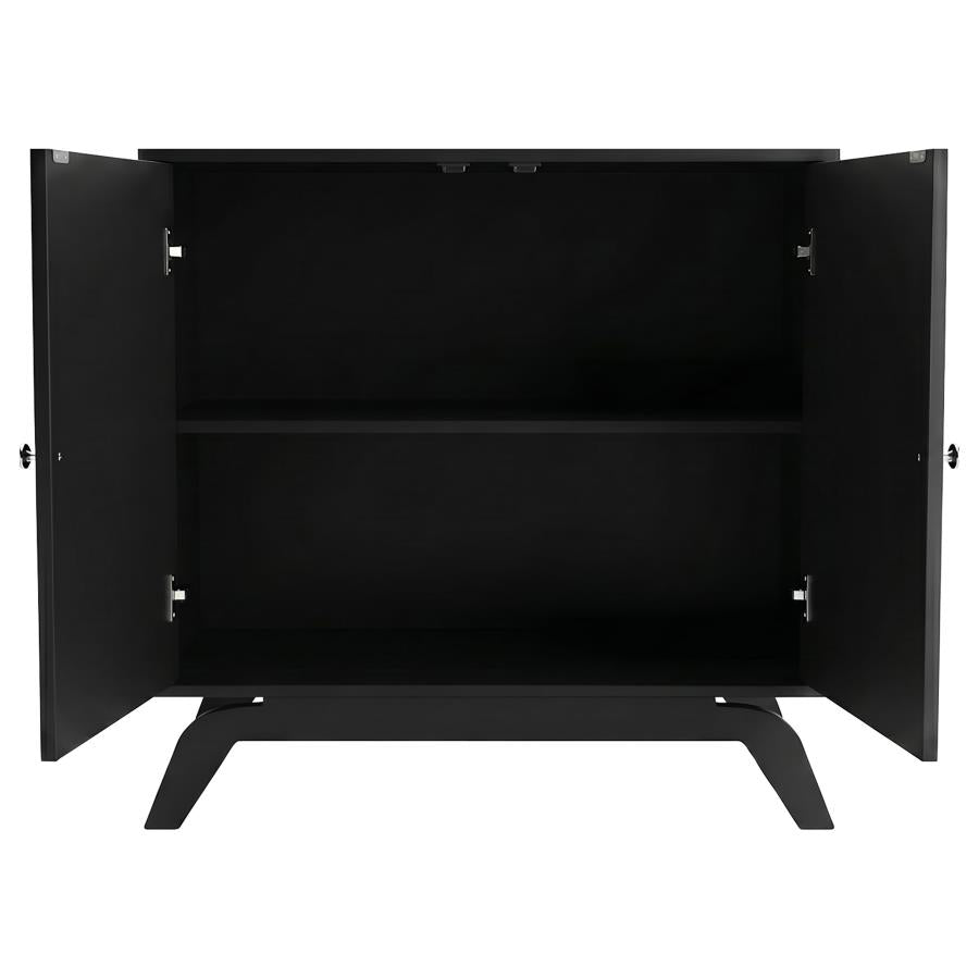 Marlon 2-door Floral Bone Inlay Accent Cabinet Black