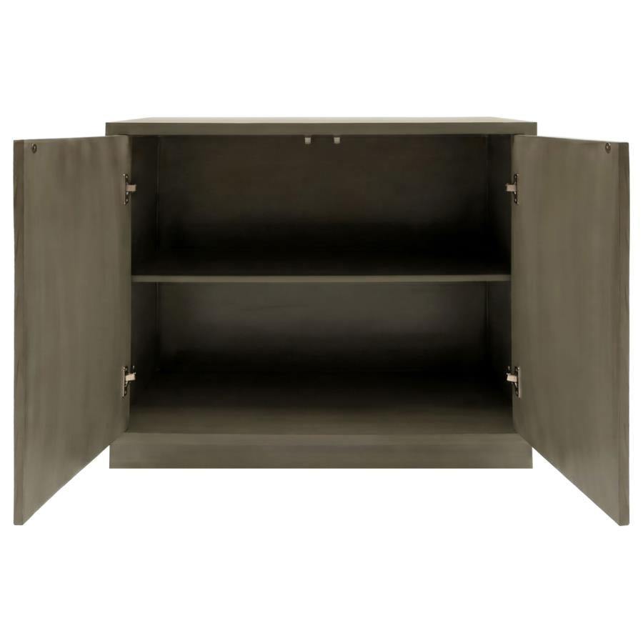Parkes 2-door Bone Inlay Accent Cabinet Distressed Grey