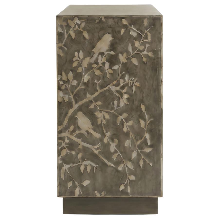 Parkes 2-door Bone Inlay Accent Cabinet Distressed Grey