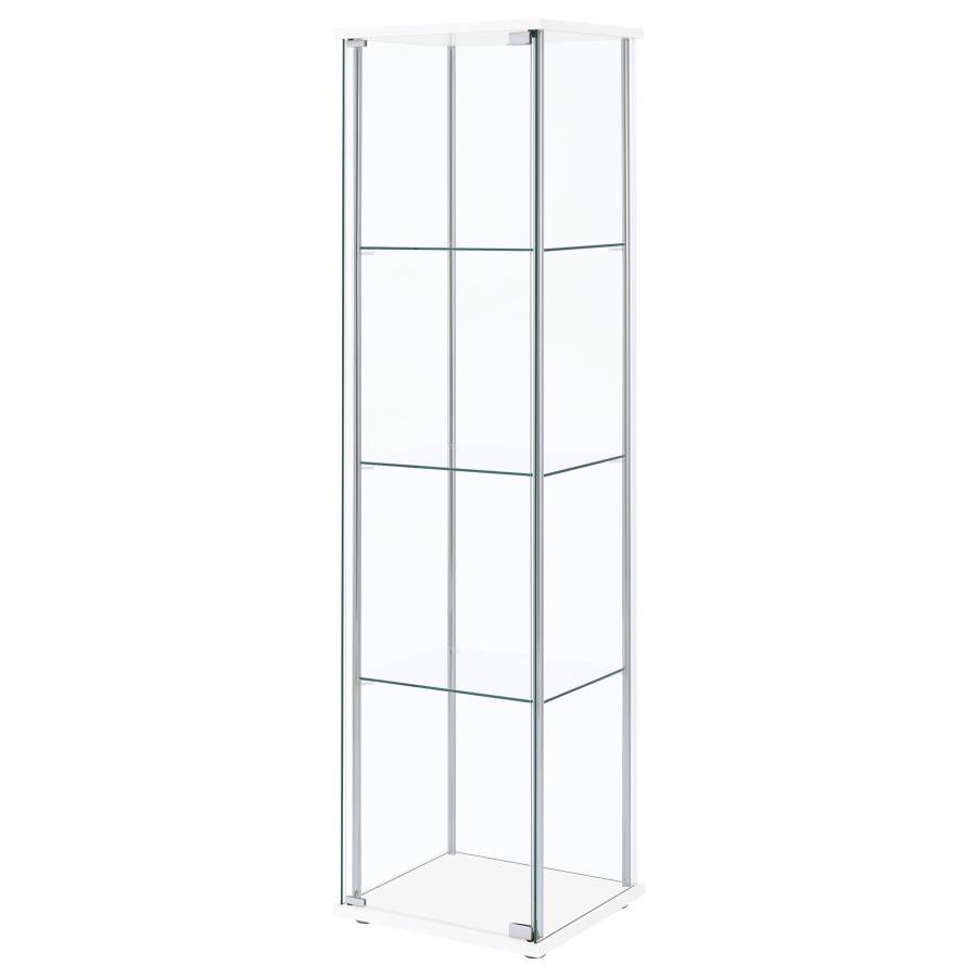 Bellatrix 3-shelf Clear Glass Curio Cabinet White