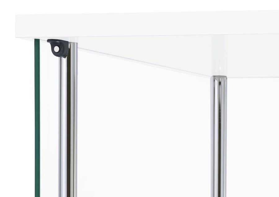 Bellatrix 3-shelf Clear Glass Curio Cabinet White