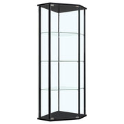 Zenobia 3-shelf Curio Cabinet Display Case Black