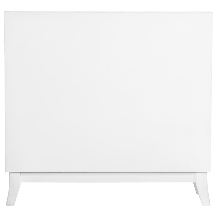 Gambon 2-door Wood Honeycomb Pattern Accent Cabinet White