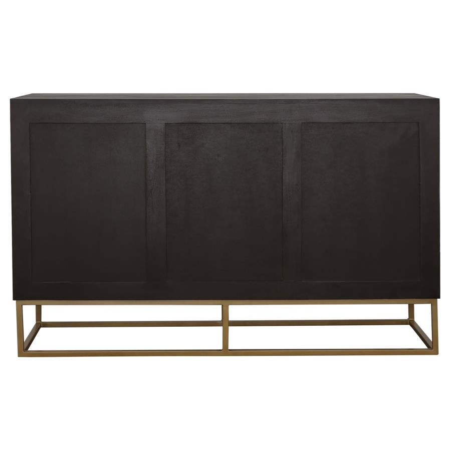 Zara 2-door 57-inch Wood Accent Storage Cabinet Black Walnut