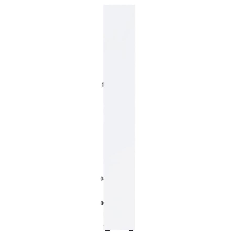 Hawthorne 3-shelf Glass Door Tall Cabinet with Drawers White