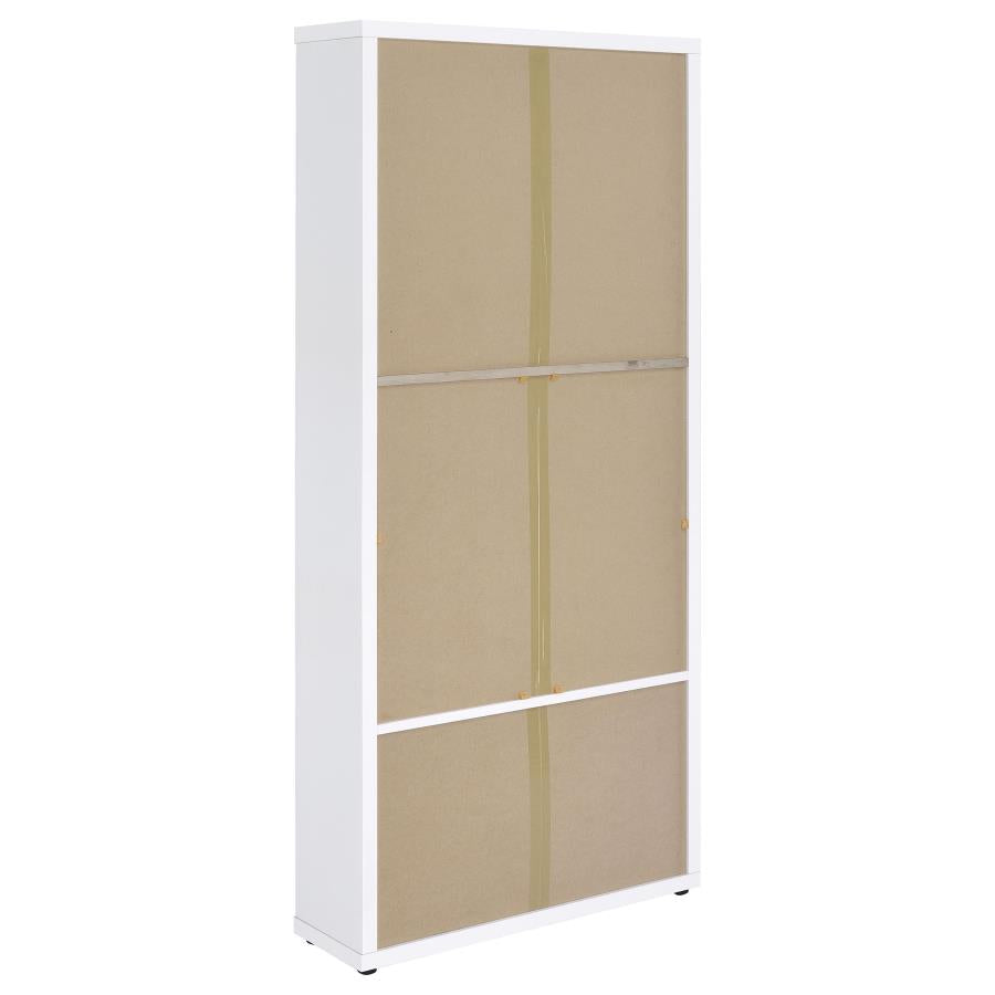 Hawthorne 3-shelf Glass Door Tall Cabinet with Drawers White