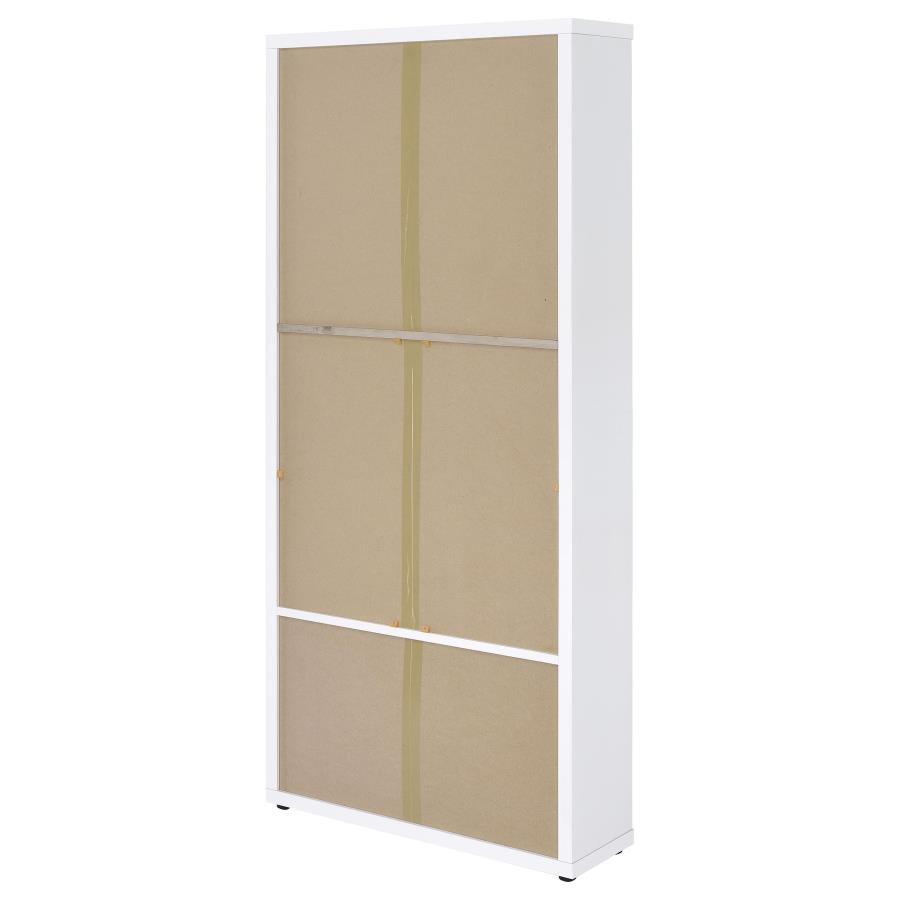 Hawthorne 3-shelf Glass Door Tall Cabinet with Drawers White