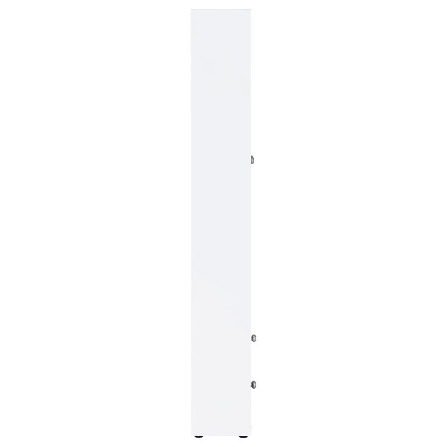 Hawthorne 3-shelf Glass Door Tall Cabinet with Drawers White
