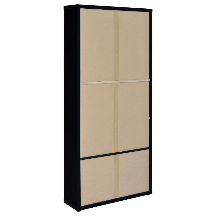 Hawthorne 3-shelf Glass Door Cabinet with Drawers Black