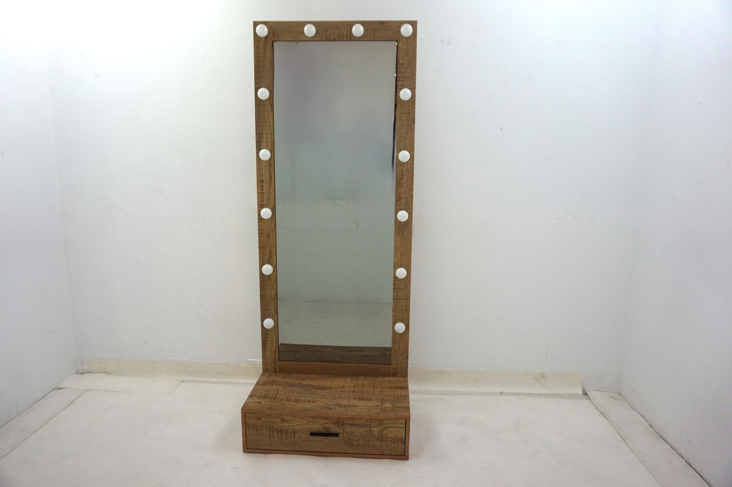 Spector 1-drawer Lighted Full-Length Floor Mirror Mango