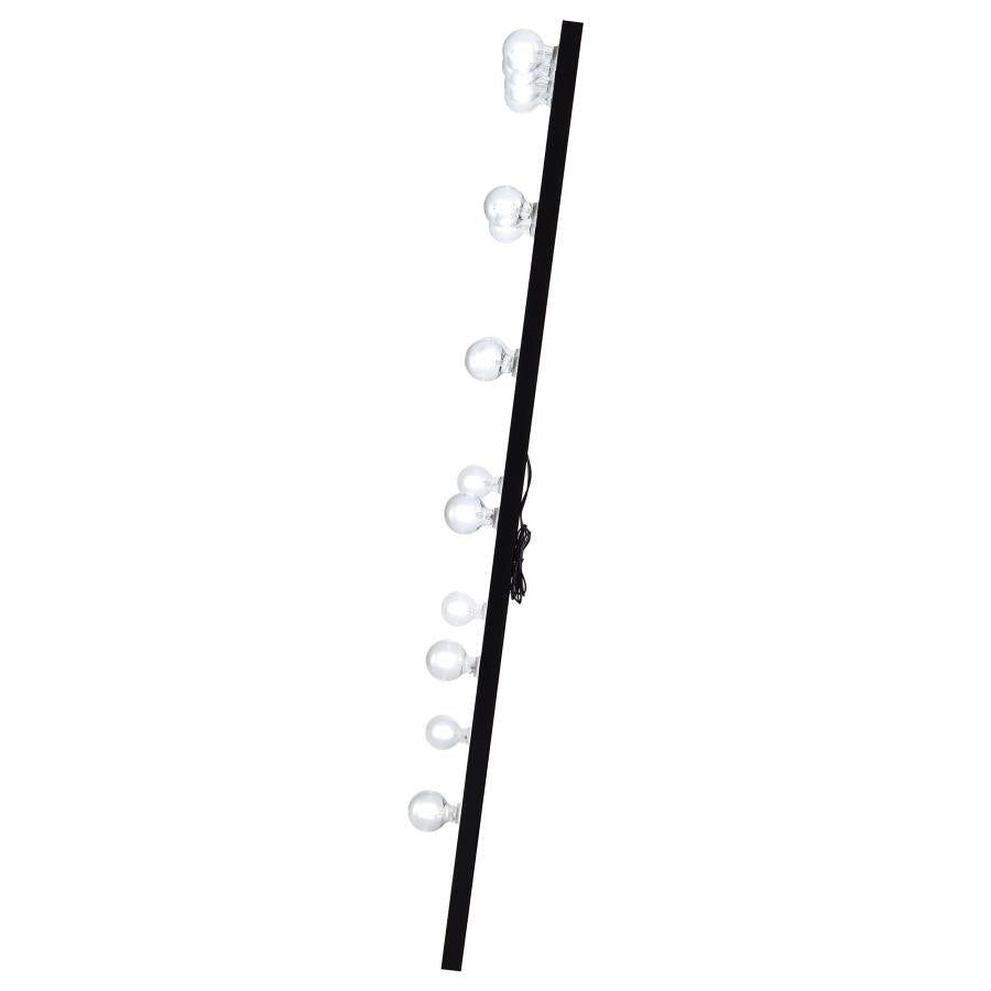 Zayan 32 x 71 Inch Floor Mirror LED Lighting Black High Gloss