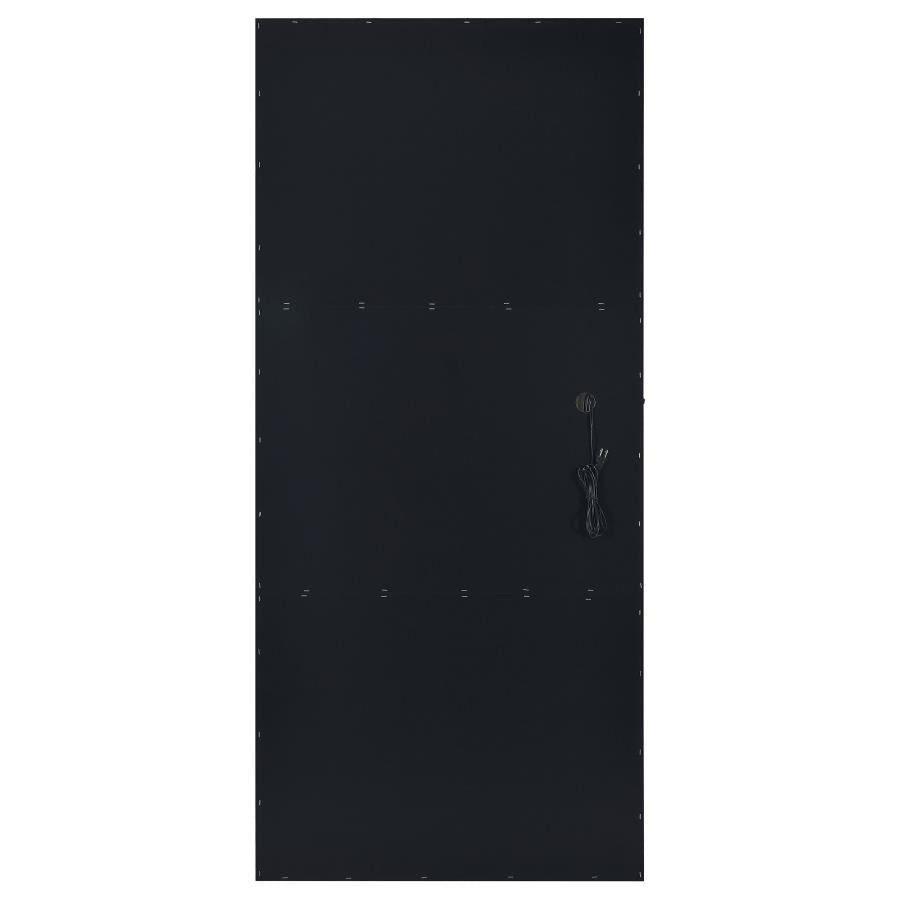 Zayan 32 x 71 Inch Floor Mirror LED Lighting Black High Gloss