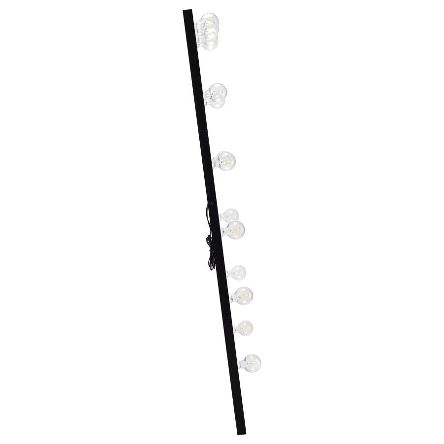 Zayan 32 x 71 Inch Floor Mirror LED Lighting Black High Gloss