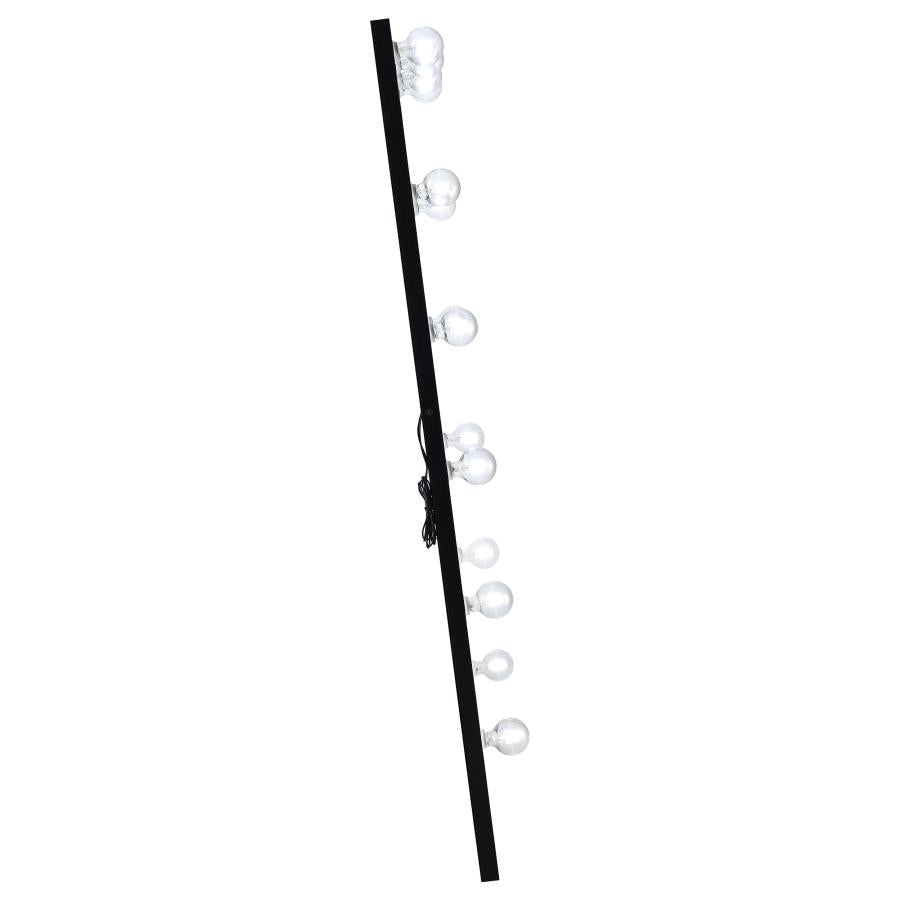 Zayan 32 x 71 Inch Floor Mirror LED Lighting Black High Gloss