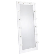 Zayan 32 x 71 Inch Floor Mirror LED Lighting White High Gloss