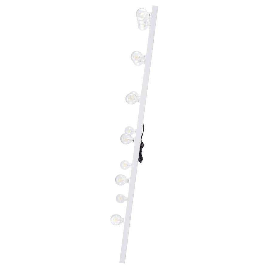 Zayan 32 x 71 Inch Floor Mirror LED Lighting White High Gloss