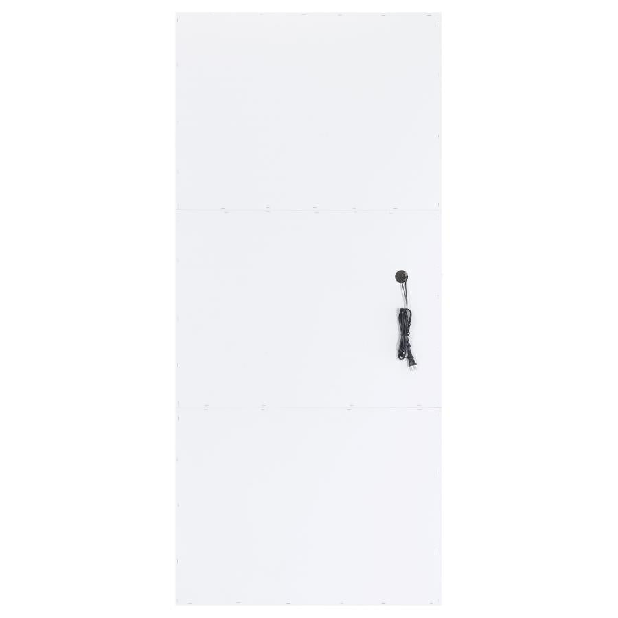 Zayan 32 x 71 Inch Floor Mirror LED Lighting White High Gloss
