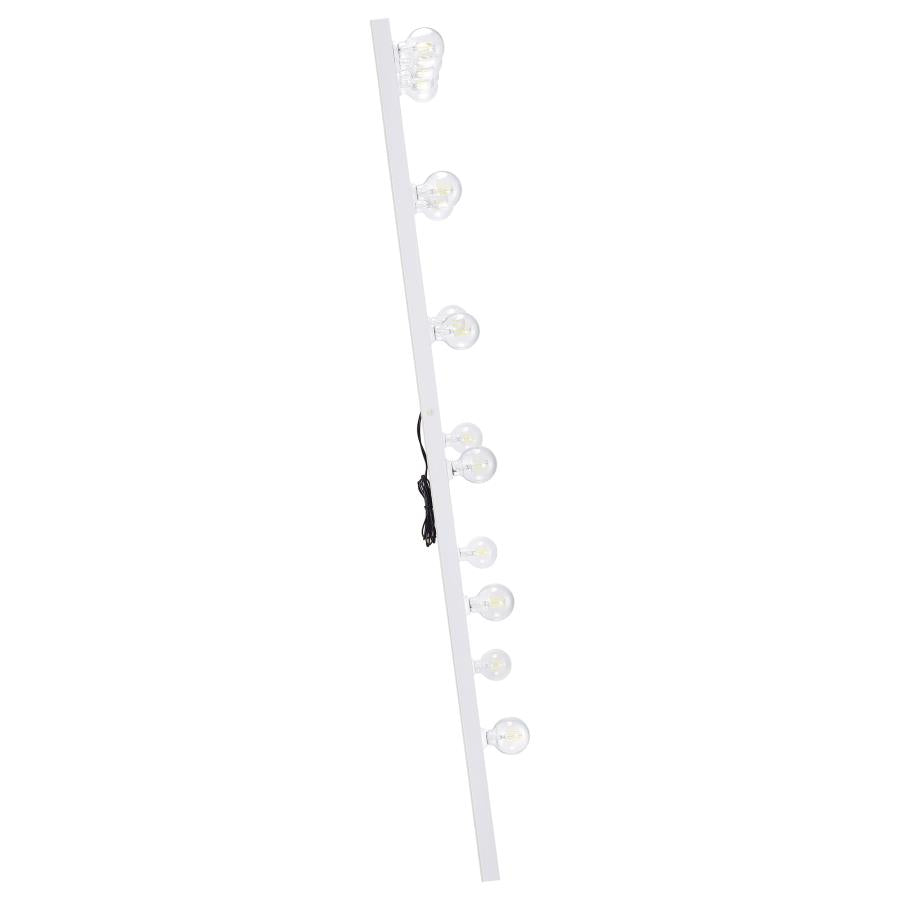 Zayan 32 x 71 Inch Floor Mirror LED Lighting White High Gloss