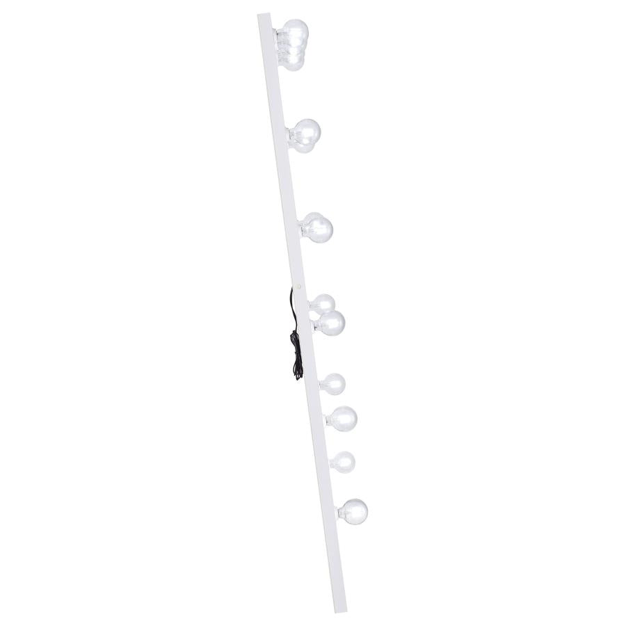 Zayan 32 x 71 Inch Floor Mirror LED Lighting White High Gloss