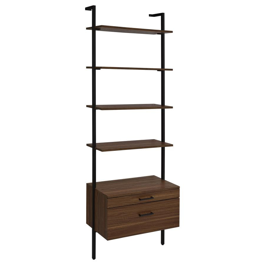 Owens 96-inch 5-shelf Storage Wall Bookshelf Walnut