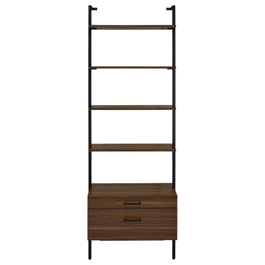 Owens 96-inch 5-shelf Storage Wall Bookshelf Walnut