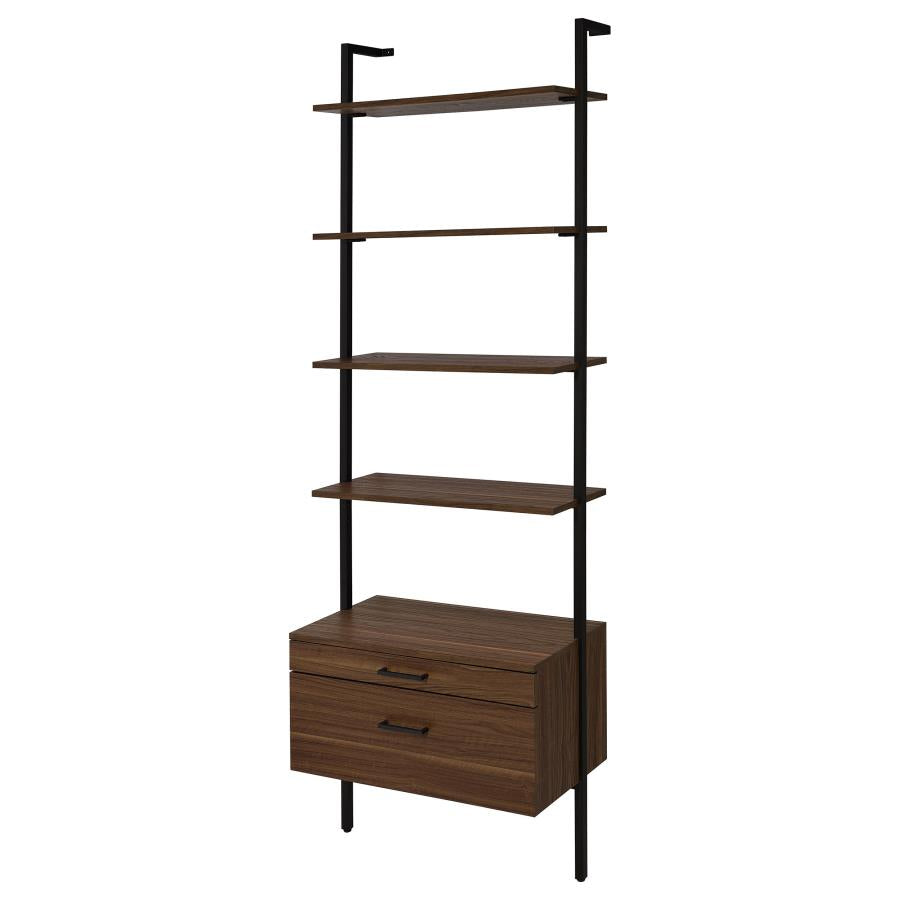 Owens 96-inch 5-shelf Storage Wall Bookshelf Walnut