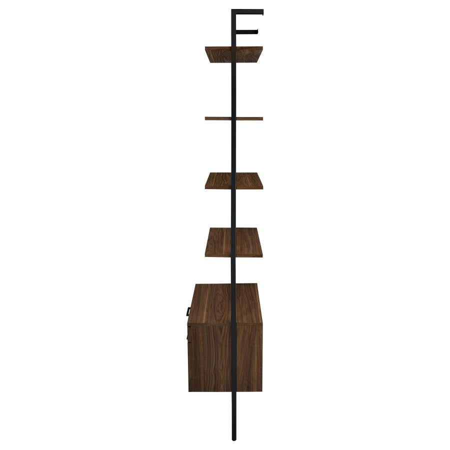 Owens 96-inch 5-shelf Storage Wall Bookshelf Walnut
